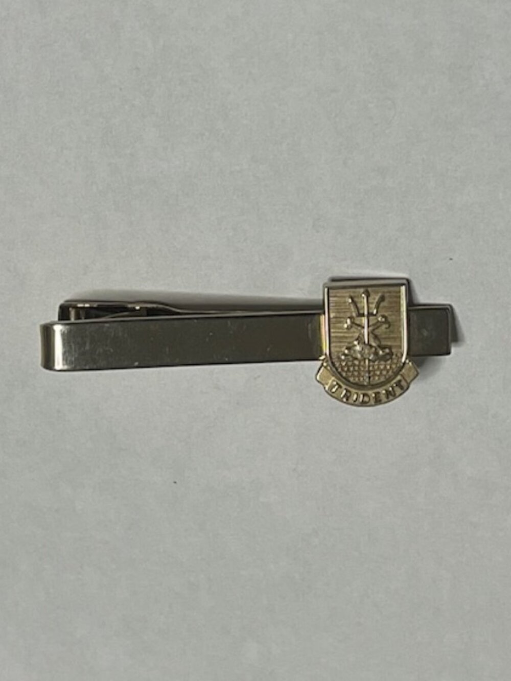 VTG Trident Submarine Emblem Smooth Design Tie Clip Clasp Bar Gold Tone  2" Long